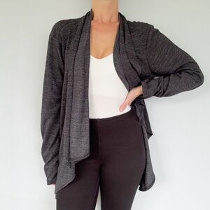 Brisas gray open draped convertible cowl neckline cardigan sweater size XL